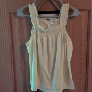 LC Lauren Conrad Light Yellow Smocked Tank Top